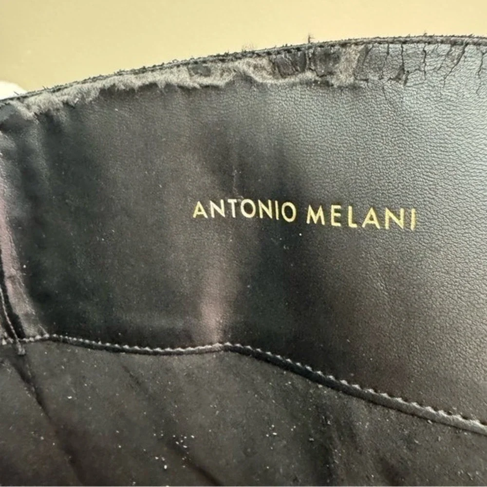 Antonio Melani‎ Black Leather Studded Braided Riding Boots  Size 7.5